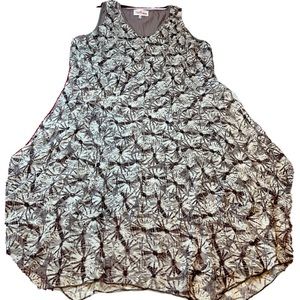 Toscane sleeveless Pullover Dress Tan Sequined Stretchy Knit A Line Midi 2X plus